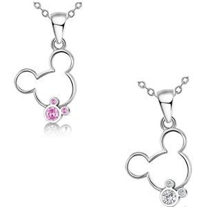 🌵4/$30 New Double Mickey Crystal Pendant Necklace